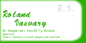 roland vasvary business card